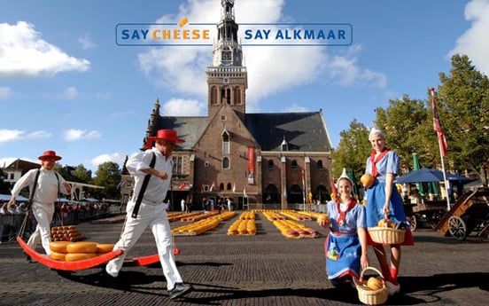 Alkmaar's cheese market, 2 hours away from the harbor