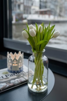 Fresh flowers & morning coffee