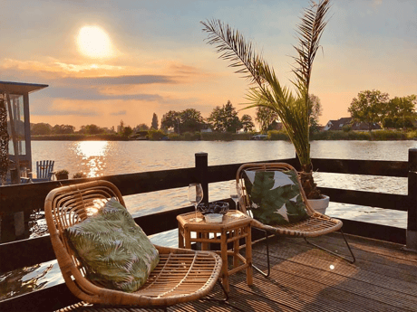 Outdoor deck with fabulous  sunsets