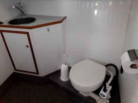 Toilet and washbasin.