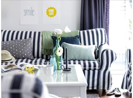 The sofa in the living room