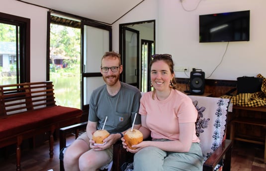 Turistas en nuestra casa flotante