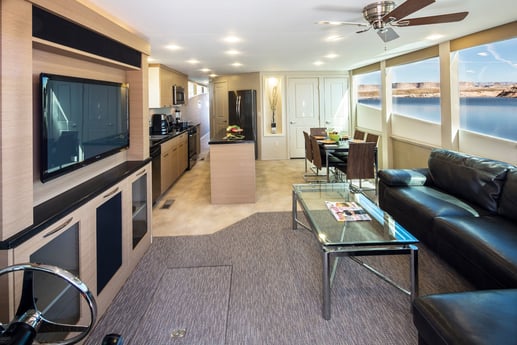The living room and kitchen offer all amenities you can possibly think of.