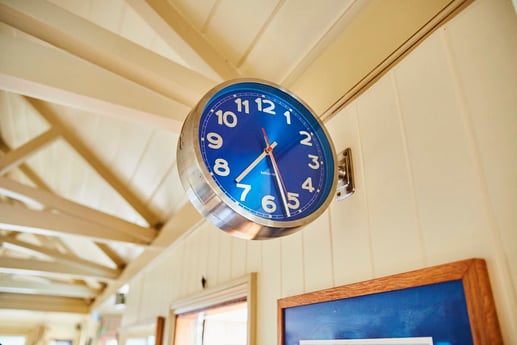 A blue clock