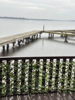 Terras aan het water.