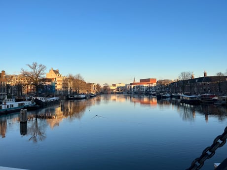 Amstel river view from the Skinny Bridge
