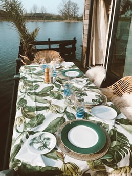 Dining on the deck on the waterfront