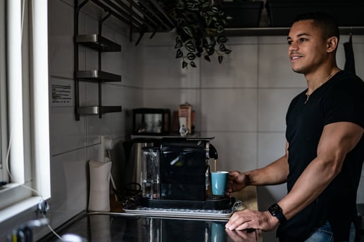 making coffee