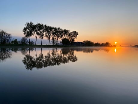 Sunrise views from the water-side deck