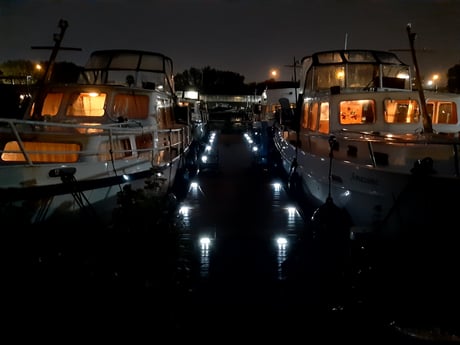 The jetty at night.