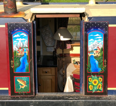 Hand painted side hatch doors.