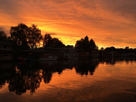 Beautiful sunset view from our terras