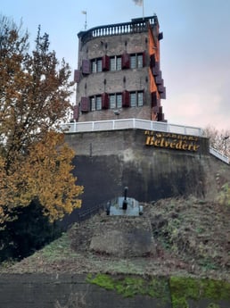 Probably the best sight seeing spot in Nijmegen: restaurant Belvédère, at only 400 meters.